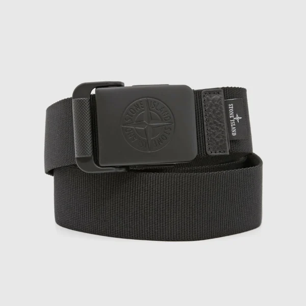 Stone Island Black Nylon Belt