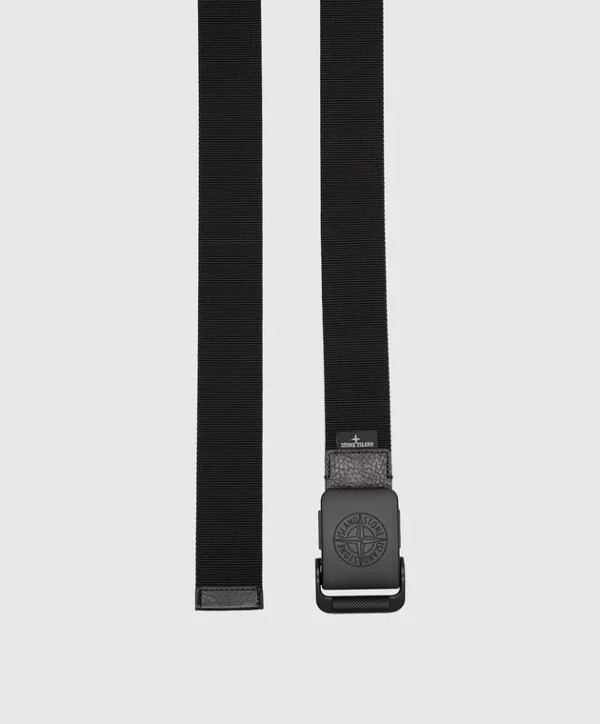 Stone Island Black Nylon Belt